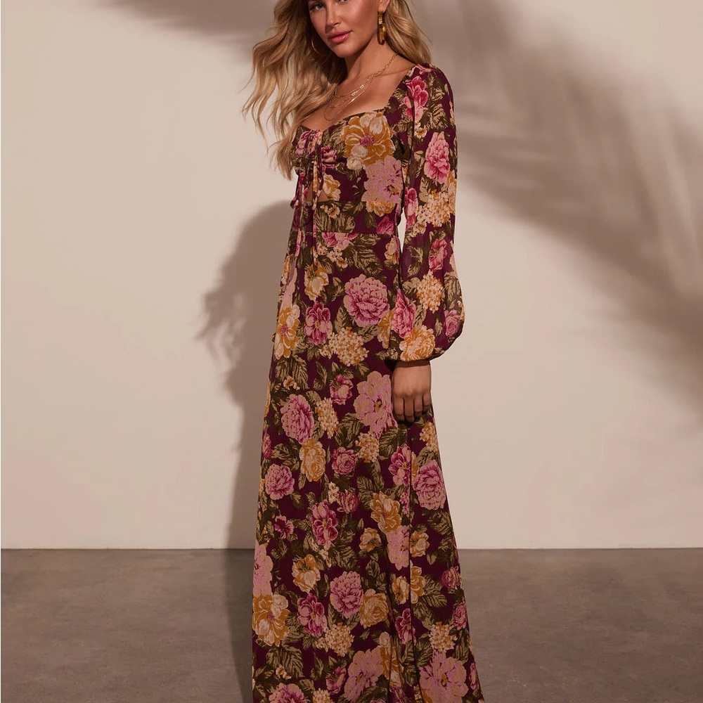 Vici Floral Maxi Dress with Puff Sleeves